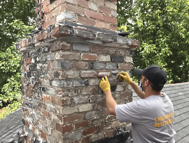 In-progress chimney restoration by Security-Widefield Chimney Sweep in Security-Widefield, CO