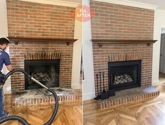 Security-Widefield Chimney Sweep carefully sanitizing a fireplace in Security-Widefield, CO